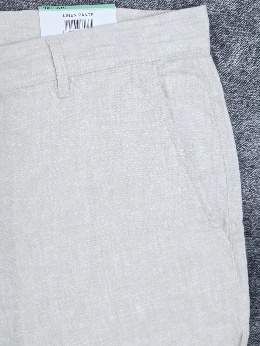 CLUB ROOM Luxury Pants Men's 36x30 Classic Flat Front 100 Linen Beige Resortwear